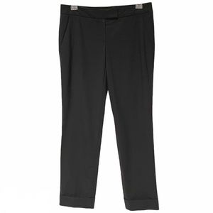 Theory Wool Stretch Cropped Cuffed Black Pants